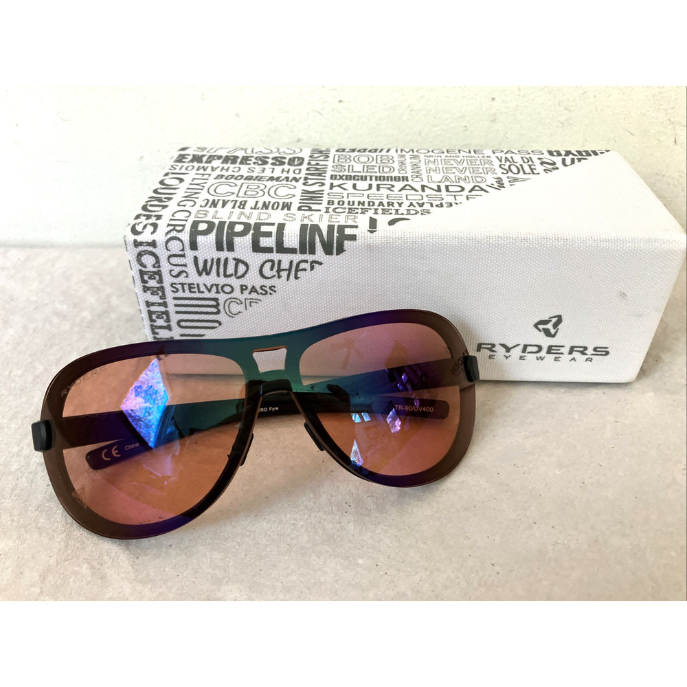 Ryders Aero Fyre TR90/UV400 R053191A Black Frame Pink Lens Sunglasses w Box
